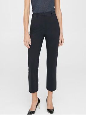 Theory Black Straight-Leg Dress ankle length straight leg Trousers, size 0
